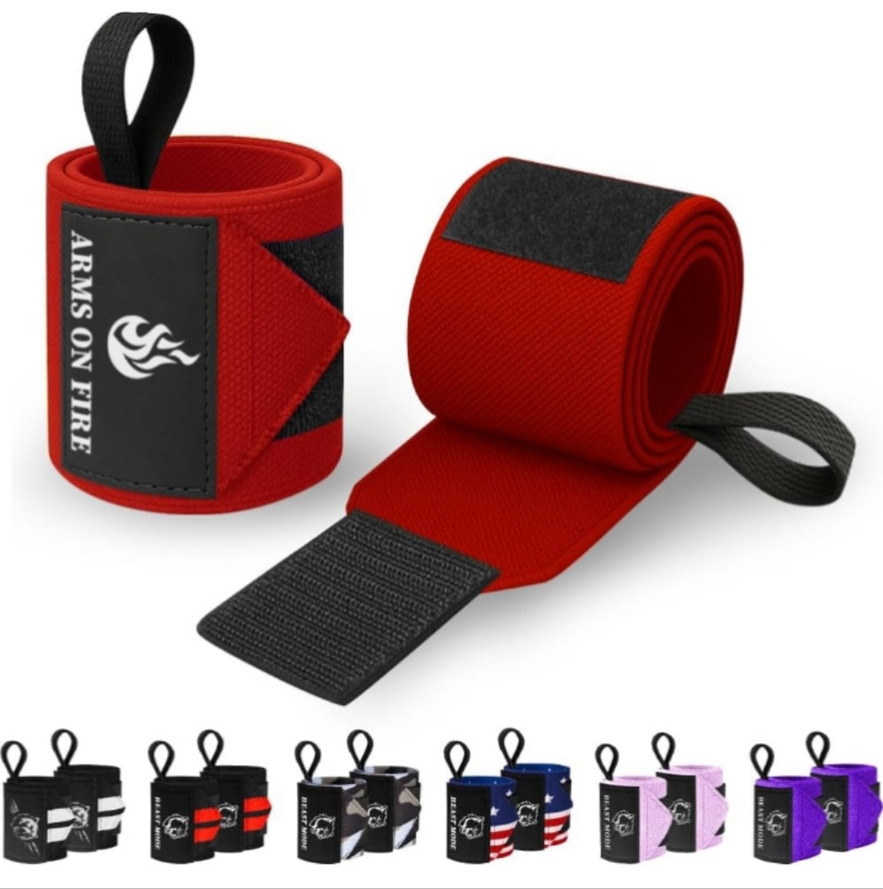 TECEUM Weightlifting 18" & 12" Wrist Wraps with Thumb Loop NWT